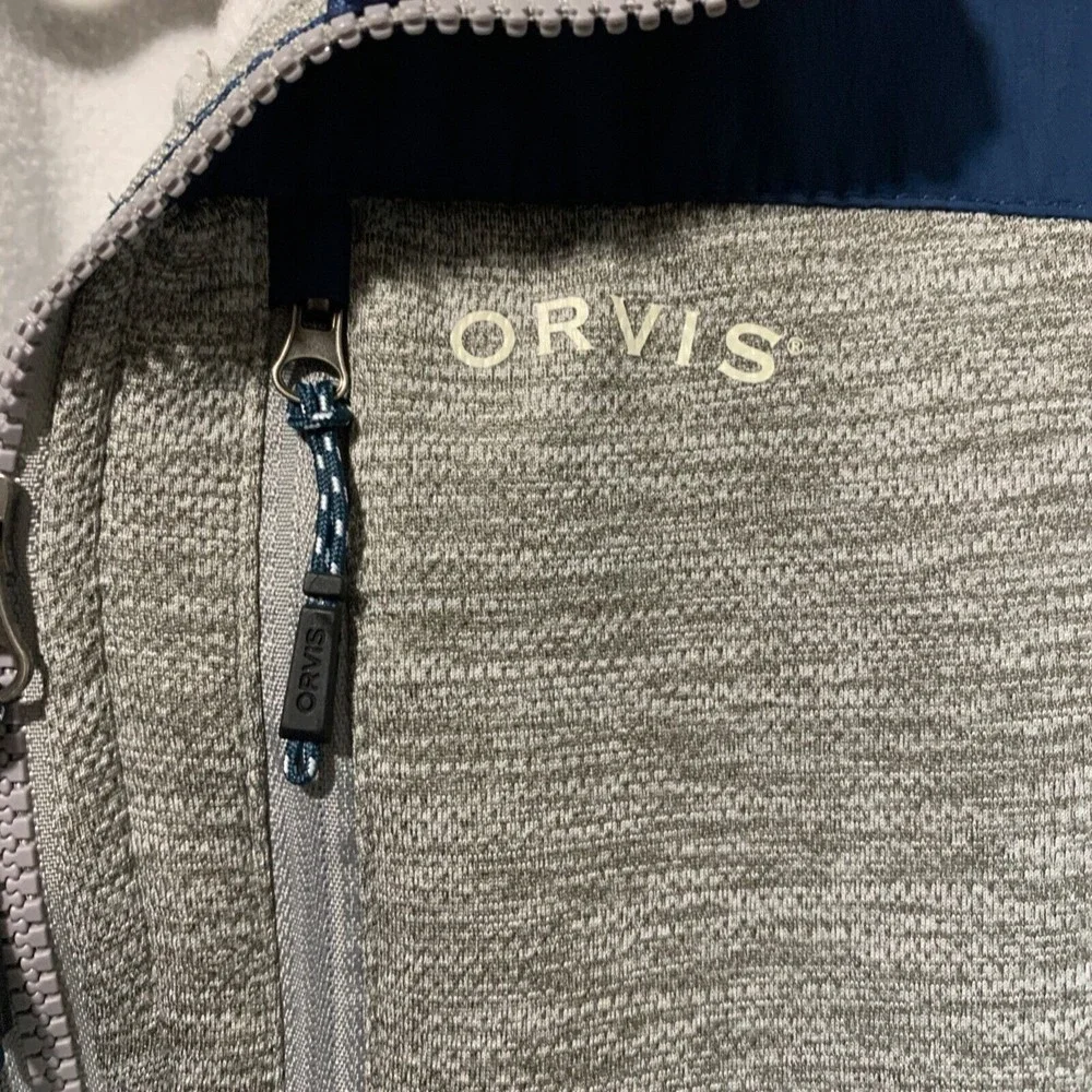 Orvis Gray and Navy Lightweight Full-Zip Shirt Jacket